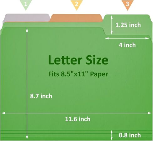 مجلدات ملفات، 18 حزمة مجلدات مانيلا 8.5 × 11، مجلدات مانيلا بحجم حرف 1/3 قطع، 6 مجلدات متنوعة الألوان شديدة التحمل للمستندات الورقية والأعمال المنزلية والمدرسة والفصول الدراسية واللوازم المكتبية in Kuwait