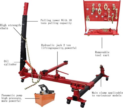 آلة إطار هيكل السيارة 98KN رف فرد إطار السيارة لإصلاح الاصطدام مع نظام السحب سعة تحميل 6600 رطل in Kuwait