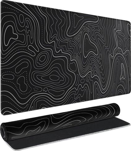 لوحة ماوس كبيرة للألعاب، مقاومة للماء وكبيرة جدًا مع حواف مخيطة، 31.5 بوصة × 15.7 بوصة، قاعدة مطاطية غير قابلة للانزلاق، لوحة مفاتيح طويلة جدًا للمكتب والمنزل XXL، أسود in Kuwait