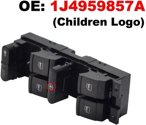 مفتاح التحكم في نافذة الطاقة باللون الأحمر 9pin متوافق مع Volkswagen Bora Jetta VW Golf MK4 Passat B5 Seat Leon Toledo 1J4959857 3BD959857 (مجموعة النافذة) in Kuwait