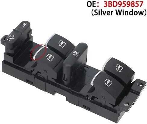 مفتاح التحكم في نافذة الطاقة باللون الأحمر 9pin متوافق مع Volkswagen Bora Jetta VW Golf MK4 Passat B5 Seat Leon Toledo 1J4959857 3BD959857 (مجموعة النافذة) in Kuwait