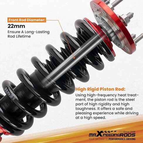 maxpeedingrods Coilovers لهوندا أكورد CM4/CM5/CM6/CM7/CM8 2003-2007، طقم تعليق كويلوفيرز قابل للتعديل للارتفاع، دعامات ممتص الصدمات للتخميد مسبقًا، طقم خفض أحمر in Kuwait