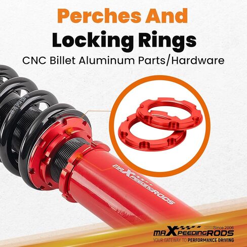 maxpeedingrods Coilovers لهوندا أكورد CM4/CM5/CM6/CM7/CM8 2003-2007، طقم تعليق كويلوفيرز قابل للتعديل للارتفاع، دعامات ممتص الصدمات للتخميد مسبقًا، طقم خفض أحمر in Kuwait