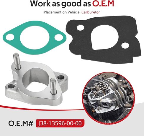 JAVIK Upgraded CNC Carburetor Spacer Joint Intake Manifold For Yamaha Golf Cart G2-A G5-A G8-A G9-A G14-A G11-A 1985-1996 O.E.M# J38-13596-00-00 in Saudi Arabia