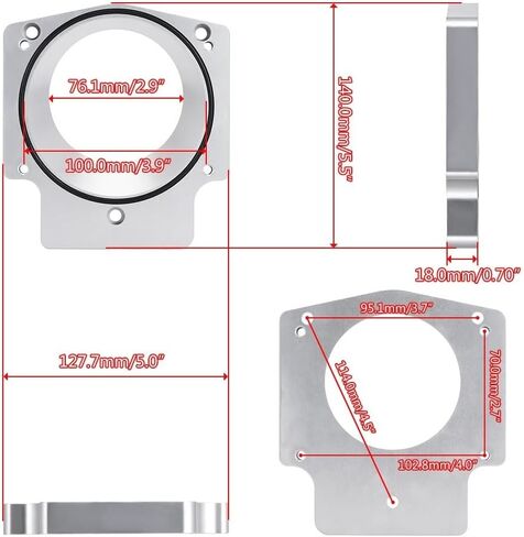 جسم الخانق إلى لوحة محول فاصل مشعب السحب من الألومنيوم 102 مم إلى 75 مم متوافق مع محرك LS1 LS2 LS3 LS6 LS7 LSX GM GNE LLL in Kuwait