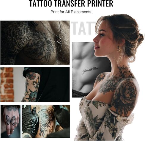 2026 New 2 in 1 Tattoo Stencil & Document Printer, Wireless Bluetooth Thermal Printer - HD Fast Transfer, Portable Easy-to-Use for Tattoo Artists/Shops, Travel, Home, Office - Black in Saudi Arabia
