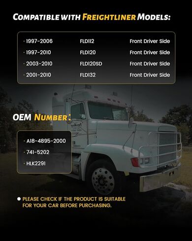 Power Window Regulator with Motor, Compatible with Freightliner FLD112 1997-2006, FLD120 1997-2010, FLD120SD 2003-2010, FLD132 2001-2010, Front Left Driver Side, Replace# 7415202 in Saudi Arabia