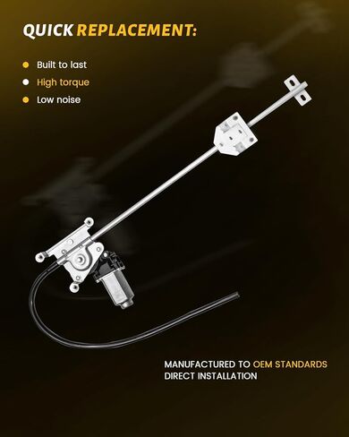 Power Window Regulator with Motor, Compatible with Freightliner FLD112 1997-2006, FLD120 1997-2010, FLD120SD 2003-2010, FLD132 2001-2010, Front Left Driver Side, Replace# 7415202 in Saudi Arabia