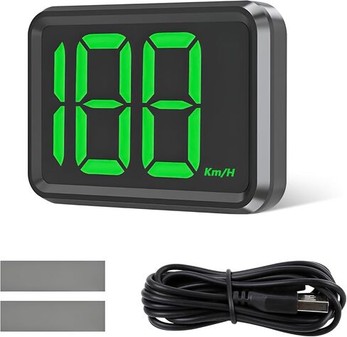 Car GPS Speedometer HUD, Digital Speedometer for Cars with MPH Speed, Heads Up Display Speedometers with LED Large Font & USB Cable, Plug and Play, Universal Car Accessories (MPH) in Saudi Arabia