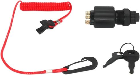 Ignition Switch Key and Lanyard Lock Assembly 175974 5005801 Compatible with OMC BRP 1996-Up Boat in Kuwait