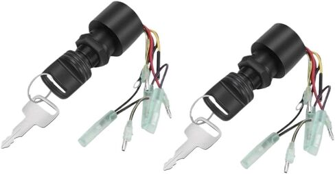 Boat Ignition Key Switch 87-17009A5 Plastic Metal 2 Pack Compatible with Outboard Control Box Motor in Kuwait