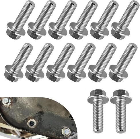 14 PCS Differential Cover Bolts, M8 1.25 x 20mm Metric Thread Differential Bolt, 304 Stainless Steel Toothed Hex Transmission Oil Pan Bolt Replacement, for Most Cars (Silver) in Saudi Arabia