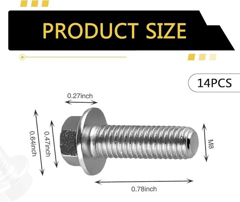 14 PCS Differential Cover Bolts, M8 1.25 x 20mm Metric Thread Differential Bolt, 304 Stainless Steel Toothed Hex Transmission Oil Pan Bolt Replacement, for Most Cars (Silver) in Saudi Arabia