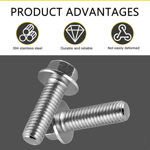 14 PCS Differential Cover Bolts, M8 1.25 x 20mm Metric Thread Differential Bolt, 304 Stainless Steel Toothed Hex Transmission Oil Pan Bolt Replacement, for Most Cars (Silver) in Saudi Arabia