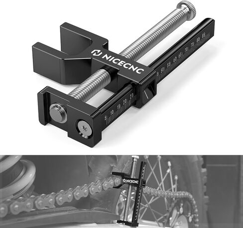 أداة ضبط ركود سلسلة NICECNC، نطاق تعديل 5-85 مم، متوافق مع KTM 125–530 EXC/EXC-F/XC/XC-F/XC-W/XC-W TPI/XCF-W 2004 Up - موازين خفيفة الوزن وصغيرة الحجم ودقيقة، انظر الملاءمة in Kuwait