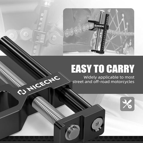أداة ضبط ركود سلسلة NICECNC، نطاق تعديل 5-85 مم، متوافق مع KTM 125–530 EXC/EXC-F/XC/XC-F/XC-W/XC-W TPI/XCF-W 2004 Up - موازين خفيفة الوزن وصغيرة الحجم ودقيقة، انظر الملاءمة in Kuwait
