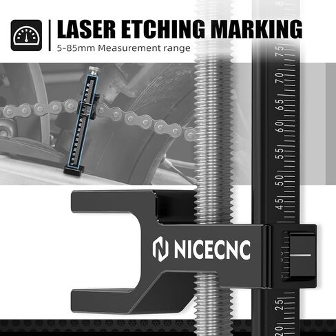 أداة ضبط ركود سلسلة NICECNC، نطاق تعديل 5-85 مم، متوافق مع KTM 125–530 EXC/EXC-F/XC/XC-F/XC-W/XC-W TPI/XCF-W 2004 Up - موازين خفيفة الوزن وصغيرة الحجم ودقيقة، انظر الملاءمة in Kuwait