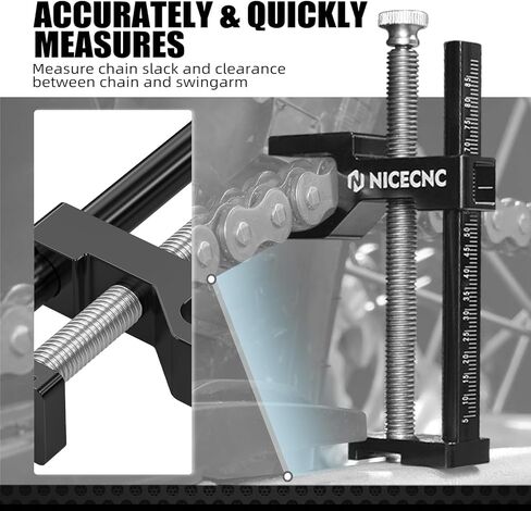 أداة ضبط ركود سلسلة NICECNC، نطاق تعديل 5-85 مم، متوافق مع KTM 125–530 EXC/EXC-F/XC/XC-F/XC-W/XC-W TPI/XCF-W 2004 Up - موازين خفيفة الوزن وصغيرة الحجم ودقيقة، انظر الملاءمة in Kuwait