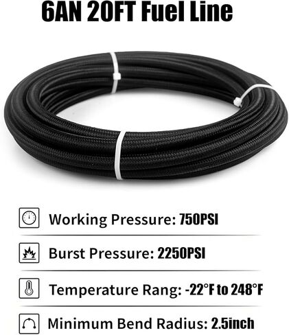 خط الوقود CNARQR 6AN و58PSI LS منظم فلتر الوقود ومقياس ضغط الزيت 100PSI Kit LS Swap EFI تركيب خط خرطوم حقن الوقود 6AN CPE خرطوم مضفر طقم تركيب خط الوقود 20 قدم in Saudi Arabia