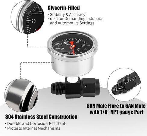 خط الوقود CNARQR 6AN و58PSI LS منظم فلتر الوقود ومقياس ضغط الزيت 100PSI Kit LS Swap EFI تركيب خط خرطوم حقن الوقود 6AN CPE خرطوم مضفر طقم تركيب خط الوقود 20 قدم in Saudi Arabia