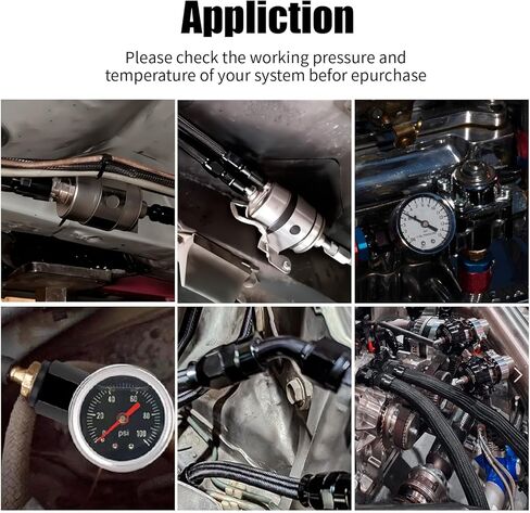 خط الوقود CNARQR 6AN و58PSI LS منظم فلتر الوقود ومقياس ضغط الزيت 100PSI Kit LS Swap EFI تركيب خط خرطوم حقن الوقود 6AN CPE خرطوم مضفر طقم تركيب خط الوقود 20 قدم in Saudi Arabia