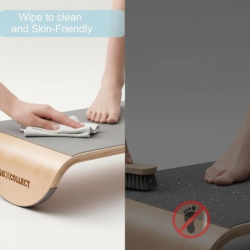 مسند قدم خشبي تحت المكتب، مسند قدم هزاز مريح مع قاعدة خشبية صلبة منحنية بالكامل، مسند قدم مكتب الجلوس النشط للمكتب والمنزل، بدون تجميع in Kuwait