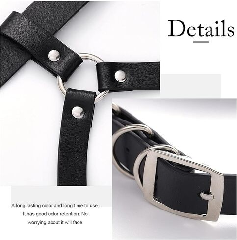 TWINKLEDE Black Leather Belt Leg Thigh Rave Body Chain Accessories for Women in Saudi Arabia