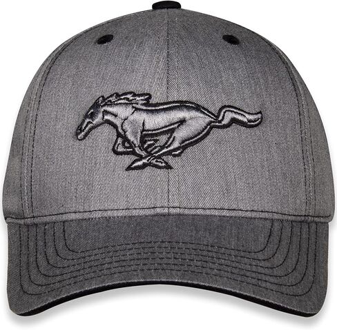 Checkered Flag Sports Ford Mustang Baseball Cap for Men - Logo Car Racing Hat Heather Gray, One Size in Saudi Arabia