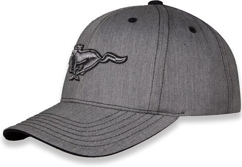 Checkered Flag Sports Ford Mustang Baseball Cap for Men - Logo Car Racing Hat Heather Gray, One Size in Saudi Arabia