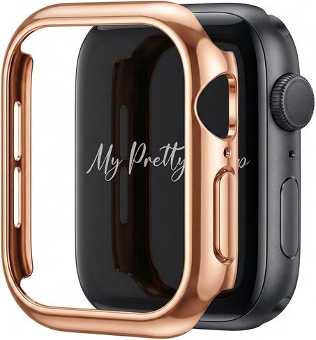 غطاء XOXO اللامع من My Pretty Strap متوافق مع ساعة Apple مقاس 38/40/41/42/44/45/49 ملم، اللون ذهبي، ذهبي وردي، فضي للنساء in Kuwait