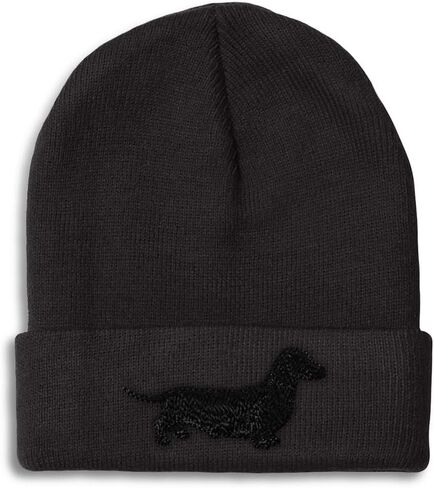 Speedy Pros Beanies for Men Dachshund Dog Black Doxies Wiener Skull Cap Winter Hats Women Acrylic One Size in Saudi Arabia