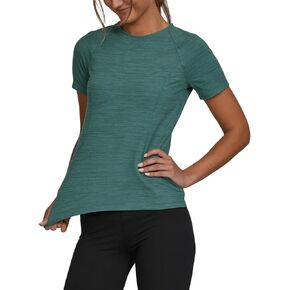 قمصان سبايدر النسائية للتمرين بياقة دائرية - قمصان رياضية للتمرين للنساء، قمصان رياضية للجري بأكمام قصيرة in Kuwait