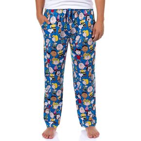 سروال بيجامة الفول السوداني للرجال تشارلي براون سنوبي وودستوك قيعان النوم للبالغين in Kuwait