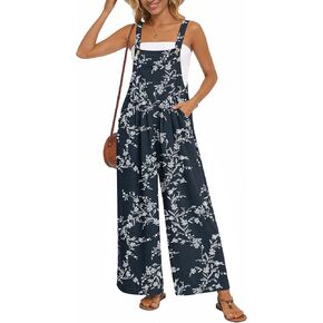 بذلة نسائية كاجوال من Anyally فضفاضة وواسعة الساق وزرة صيفية بدون أكمام وحزام قابل للتعديل مع جيوب in Kuwait