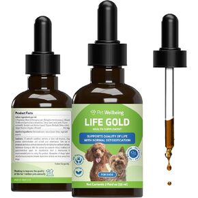 Pet Wellbeing Life Gold للكلاب - تركيبة بيطرية - دعم المناعة وحماية مضادات الأكسدة - مكمل عشبي طبيعي 2 أونصة (59 مل) in Kuwait