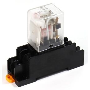 مفتاح التتابع الكهرومغناطيسي HH52P، DPDT 8-Pin مع قاعدة مقبس، 5A AC، تكوين 2NO 2NC، اتصالات سبائك فضية، تركيب DIN-Rail (AC220v مع القاعدة) in Kuwait