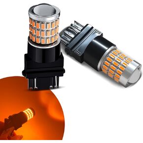 قطعتان من مصابيح LED 3157، لمبة إشارة الانعطاف LED، فائقة السطوع 3156 4157 3757 ضوء إشارة الانعطاف، ضوء إشارة الانعطاف الأمامي والخلفي للسيارة، ضوء الفرامل الجانبي لوقوف السيارات لمعظم السيارات (أصفر) in Kuwait