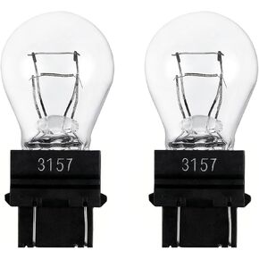2 قطعة سيارة 3157 لمبة، 12 فولت P27-7W 3000K أبيض، عمر طويل مصغر بدوره إشارة لمبات الخلفية الذيل / الفرامل / عكس / تشغيل استبدال لمبة الضوء للسيارات والشاحنات وسيارات الدفع الرباعي in Kuwait