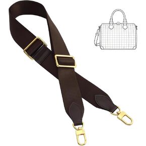 Wide Crossbody Purse Strap Replacement for Lv Speedy20/25/30 Diane Boulogne Bags,Multi Pochette Accessoires Canvas Shoulder Straps for Women Handbag,Adjustable W:1.5'',L:37.4-49.2'',Brown in Kuwait