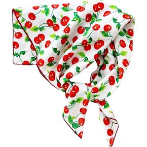 Bandana,Bandanas for Women,Red Bandana Scarf,21'' X 21'' Soft Comfort Fabric Cherry Bandanas in Kuwait