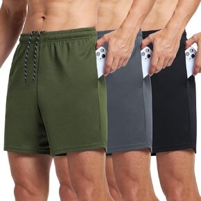 3 Pack Men's Athletic Shorts 7 Inch Quick Dry Workout Gym Shorts Lightweight Sports Running Short for Men with Pockets in Saudi Arabia