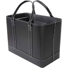 حقيبة تنظيم الملفات الأنيقة من هوم ديستركت - حقيبة تنظيم المستندات المهمة، صندوق ملفات محمول بمقبض، أسود in Kuwait