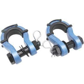 2 حزمة من الأصفاد الدائرية 3/4 بوصة على شكل حرف D مع دبوس 7/8 بوصة بوزن 18.000 رطل، تكبل متين ومُحسن للخدمة الشاقة مع حلقة سحب بكرة لحزام السحب ونش الطرق الوعرة لشاحنة جيب ATV وUTV لاستعادة المركبات (أزرق) in Kuwait