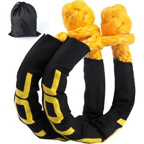 تكبل ناعم، 1/2 بوصة × 22 بوصة طقم استعادة حلقة الأغلال الناعمة الاصطناعية 44.050 رطل قوة الكسر، طقم استعادة الطرق الوعرة، تكبل سحب لشاحنة ATV UTV SUV، عبوتان in Kuwait