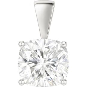 10K Solid White or Yellow Gold Lab Grown Moissanite Solitaire Pendant | Solid Bail | Round, Cushion, Pear, Emerald, Oval Cut | Pendant Only | Fine Jewelry Luxury Gift in Saudi Arabia