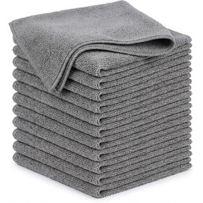 مناشف من الألياف الدقيقة من بوبشوز، 12 قطعة للسيارات، أقمشة تنظيف فائقة الامتصاص، مناشف خالية من الوبر لتفصيل السيارة، المنزلية، المطبخ، الزجاج والأدوات، رمادي in Kuwait