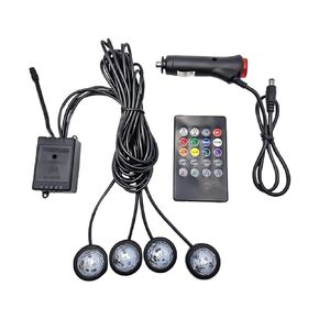 Car Interior Ground Star Ambient Light, One to Four Feet Modified with Colorful Voice Controlled LED Decorative(Power on Rainbow Color) in Kuwait