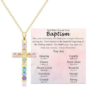 Cross Necklace for Girls Christian Religious Jewelry Gifts for Little Girls Daughter Granddaughter Sister Niece Friend Birthday Christmas Valentines Easter Graduation Baptism Gifts for Kids, Gold in Kuwait