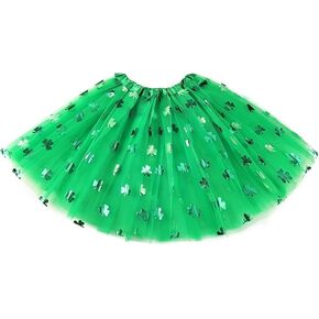 توتو عيد القديس باتريك للفتيات تنورة تول لعيد القديس باتي للفتيات الصغيرات إكسسوارات فستان عيد القديس باتريك الأخضر in Kuwait