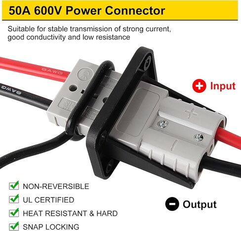 AITRIP 2 Sets 50A Battery Quick Connect/Disconnect Connector 8AWG with 1.3FT Cables Wire Harness Plug Connector Kit for Winch Trailer Towing Systems Gray in Saudi Arabia